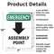 Signmission Assembly Point (Down Arrow) With Symbol, 7 in W x Rectangle, Plastic OS-2PACK-EM-P-710-V-10429 - alternate 2